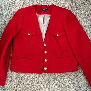 J. Crew Women's Scarlet Lady Jacket with Gold Buttons